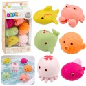 Harivad vannimänguasjad mereloomad, 6 tk, pehmest kummist