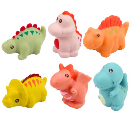 Harivate kummist dinosauruste komplekt suplemiseks, pastell vannimängud, 6 tk.