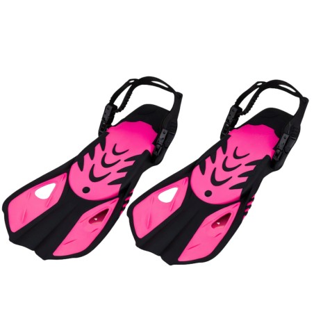 Snorgeldamiskomplekt, uimed, sukeldumisprillid ja snorkel, must ja roosa, S/M 37–41