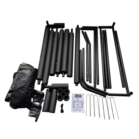 Kaasaskantav jalgpallivärav lastele, metallist, 300 × 200 × 120 cm, must