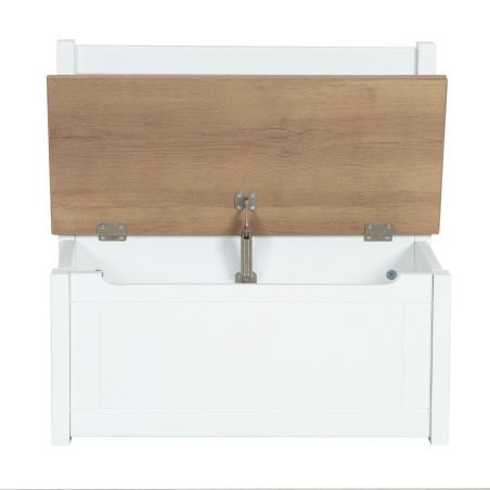 Laste panipaik pink 'Woody' - mänguasjakast naturaalsest/valgest puidust - kaanepiduriga