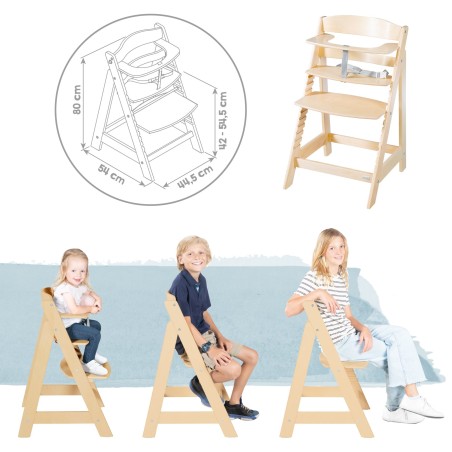 Söögitool "Born Up" 2in1 komplekt "hallikas tepitud" värvi, söögitool lamamisfunktsiooniga