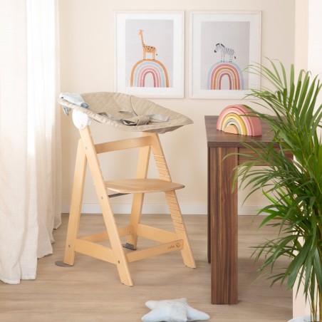 Söögitool "Born Up" 2in1 komplekt "hallikas tepitud" värvi, söögitool lamamisfunktsiooniga