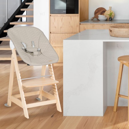 Söögitool "Born Up" 2in1 komplekt "hallikas tepitud" värvi, söögitool lamamisfunktsiooniga