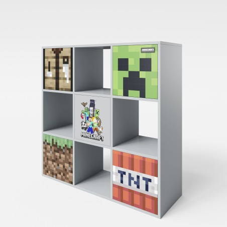 Laste riiul Minecraft 4 sektsiooni ja 5 uksega - Vajutusega avatav süsteem - Hall