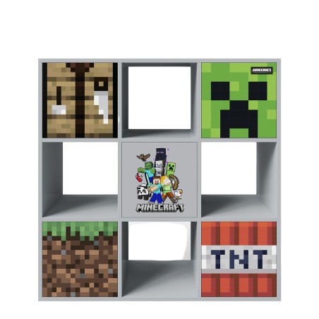 Laste riiul Minecraft 4 sektsiooni ja 5 uksega - Vajutusega avatav süsteem - Hall