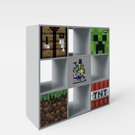 Laste riiul Minecraft 4 sektsiooni ja 5 uksega - Vajutusega avatav süsteem - Hall