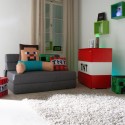 Minecraft kummut, 3 sahtliga, LED-valgustusega, punane / valge