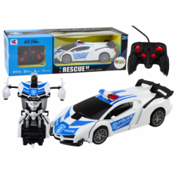 R/C politseiauto 2in1 autoroboti helituled