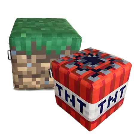 Kaheosaline tubade komplekt Minecraft - Polsterdatud Istmega - Rohi / TNT