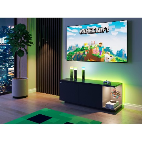 Madal kapp Minecraft kahe uksega, kaablikorraldusega - avatud konsoolriiuliga - must