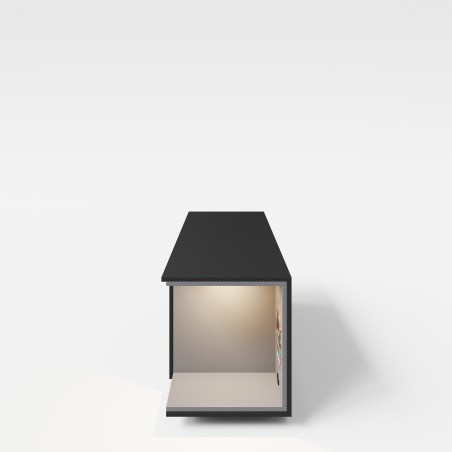 Madal kapp Minecraft kahe uksega, kaablikorraldusega - avatud konsoolriiuliga - must