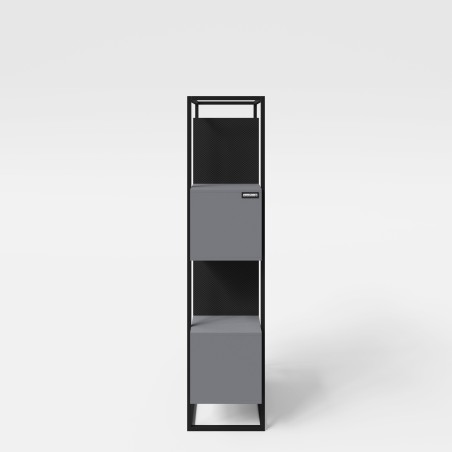 Raamaturiiul Minecraft 4 avatud sektsiooniga - metallraam - must