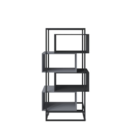 Raamaturiiul Minecraft 4 avatud sektsiooniga - metallraam - must