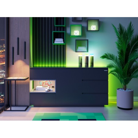 Kummut Minecraft 5 sahtli ja 1 uksega - avatud konsoolriiuliga - antratsiithall