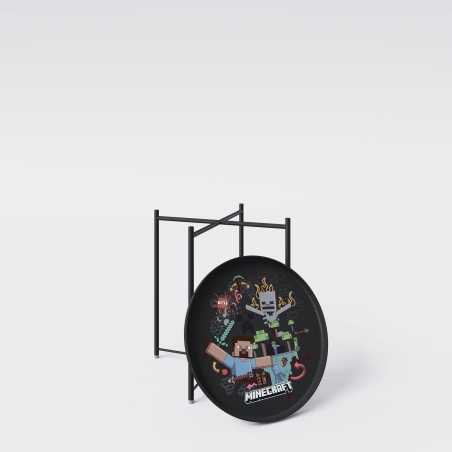 Ümmargune abilaud Minecraft eemaldatava kandikuga – Pixel Print – must