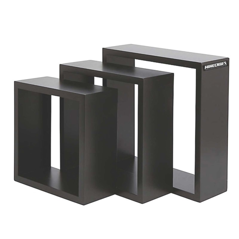 Seinariiulid Minecraf' – 3-osaline komplekt – erineva suurusega kuubikud – antratsiithall