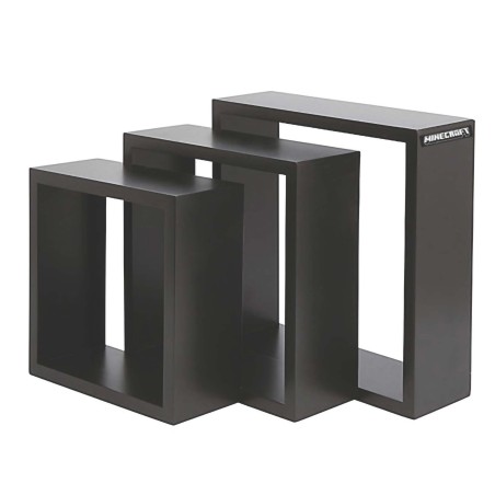 Seinariiulid Minecraf' – 3-osaline komplekt – erineva suurusega kuubikud – antratsiithall
