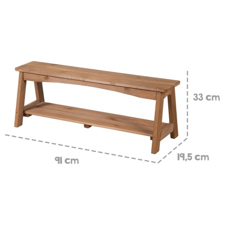 Laste õuemööbli komplekt 1 laud, 2 pinki, päikesevarju ja istmepatjadega "Little Stars" - tiikpuu