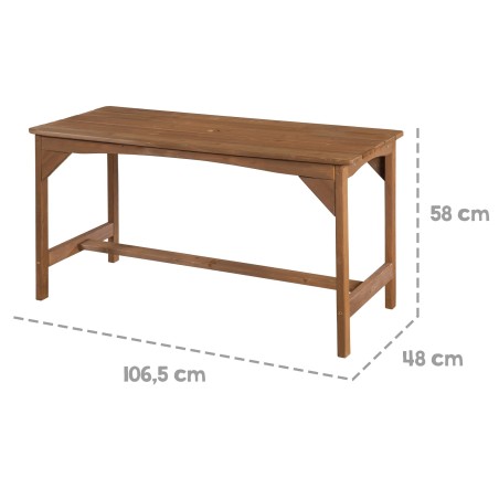 Laste õuemööbli komplekt 1 laud, 2 pinki, päikesevarju ja istmepatjadega "Little Stars" - tiikpuu