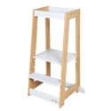 Puidust Õppetorn lastele – Kandevõime kuni 80 kg – Valge / Bambusest