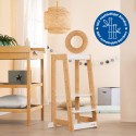 Puidust Õppetorn lastele – Kandevõime kuni 80 kg – Valge / Bambusest