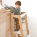 Puidust Õppetorn lastele – Kandevõime kuni 80 kg – Valge / Bambusest