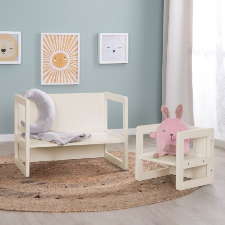 Laste laud ja tool 3in1 - Muudetav taburet ja laud - Ümberkujundatav lastepingiks - Kašmiir