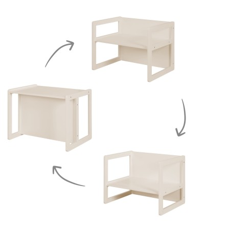Laste laud ja tool 3in1 - Muudetav taburet ja laud - Ümberkujundatav lastepingiks - Kašmiir