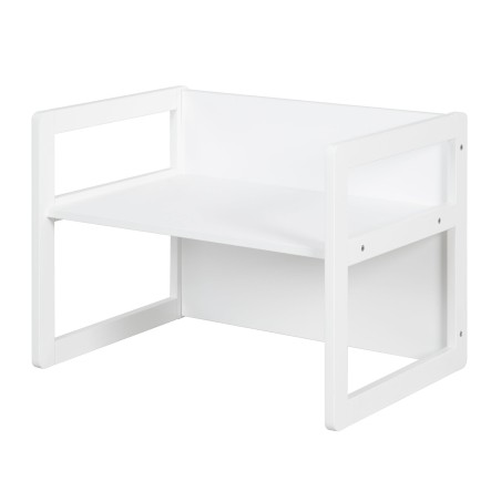 Laste laud ja tool 3in1 - Muudetav taburet ja laud - Ümberkujundatav lastepingiks - valge