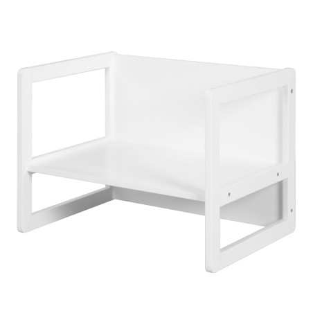 Laste laud ja tool 3in1 - Muudetav taburet ja laud - Ümberkujundatav lastepingiks - valge