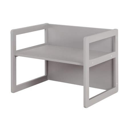 Laste laud ja tool 3in1 - Muudetav taburet ja laud - Ümberkujundatav lastepingiks - hall