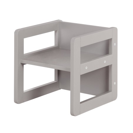 Laste laud ja tool 3in1 - Muudetav taburet ja laud - Ümberkujundatav lastepingiks - hall