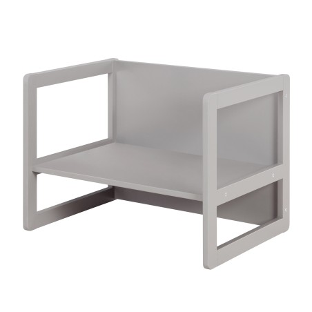 Laste laud ja tool 3in1 - Muudetav taburet ja laud - Ümberkujundatav lastepingiks - hall