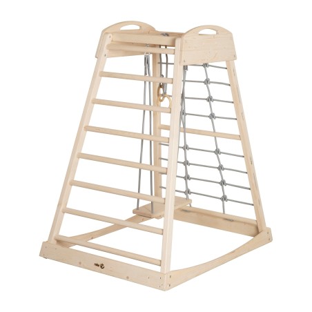 Siseruumide ronimistorn mänguväljak koos lisatarvikutega – naturaalne puit / hall