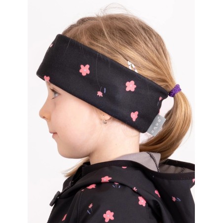 Laste peapael, fliis, black flowers