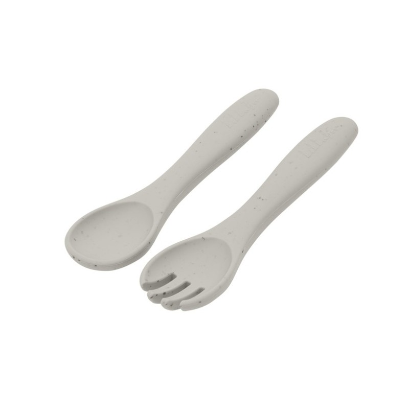 Laste kahvel ja lusikas komplekt, Platinum Silicone Sand