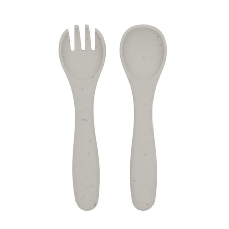 Laste kahvel ja lusikas komplekt, Platinum Silicone Sand