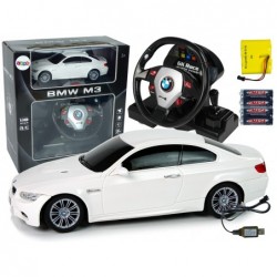 Kaugjuhitav BMW M3 valge 2,4G pilootrooli 1:18...