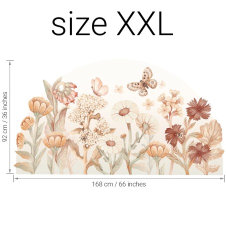 Seinakleebis flowers boho suurus-XXL