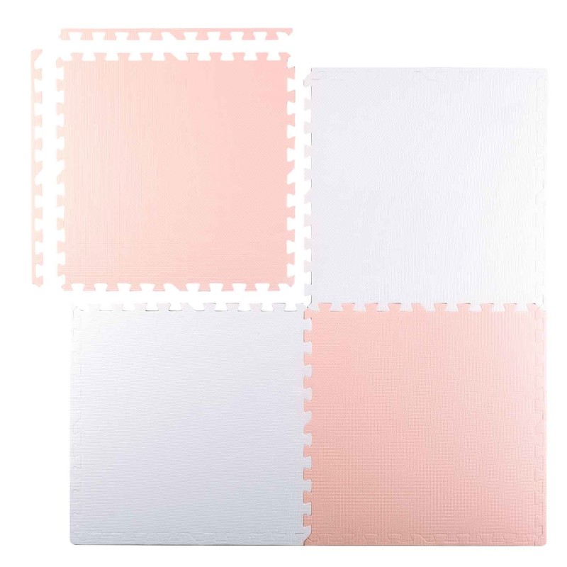 Ricokids suur puslematt 60x60 cm 4 tk. virsik ja valge