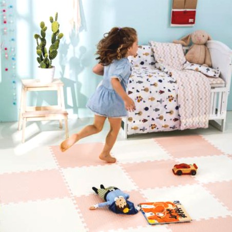 Ricokids suur puslematt 60x60 cm 4 tk. virsik ja valge
