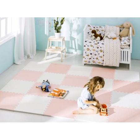 Ricokids suur puslematt 60x60 cm 4 tk. virsik ja valge