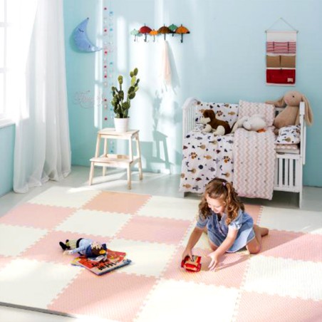 Ricokids suur puslematt 60x60 cm 4 tk. virsik ja valge