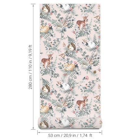 Tapeet woodland pink