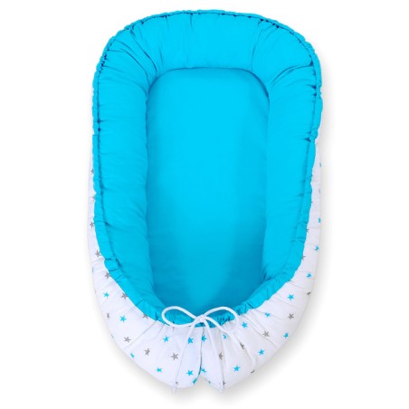 Beebipesa kahepoolne Premium Cocoon väikelastele - türkiis/ türkiissinine