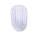 Beebipesa kahepoolne Premium Cocoon väikelastele - mustad tähed/täpid