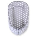 Beebipesa kahepoolne Premium Cocoon väikelastele - täpid hall