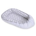 Beebipesa kahepoolne Premium Cocoon väikelastele - täpid hall