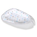 Beebipesa kahepoolne Premium Cocoon väikelastele - tähed sinakashall/hall